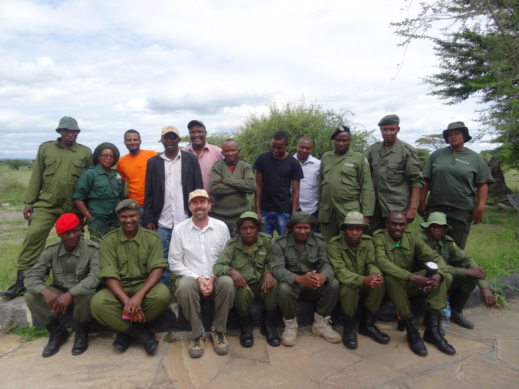Picture of Village Game Scouts and Leadership of Burunge Wildlife Management Area. These rangers protect the wildlife and other natural resources within the community-based natural resource management zone.