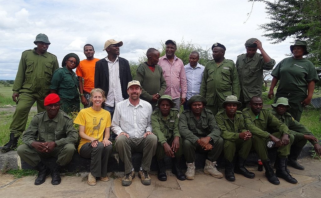 Wild Nature Institute_Monica Bond, Derek Lee, and Gasto Mahoo of Wild Nature Institute with village game scouts from Burunge WMA and PAMS Foundation