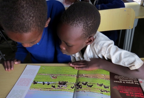 Children learn about wildebeest migration_Wild Nature Institute