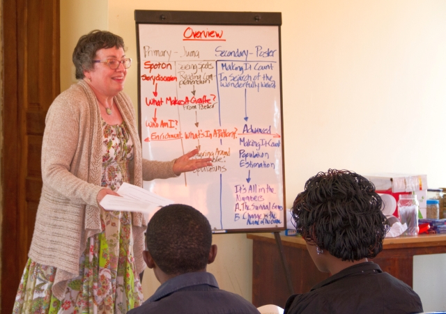 Picture of Lise Levy leading the teacher's workshop, Wild Nature Institute